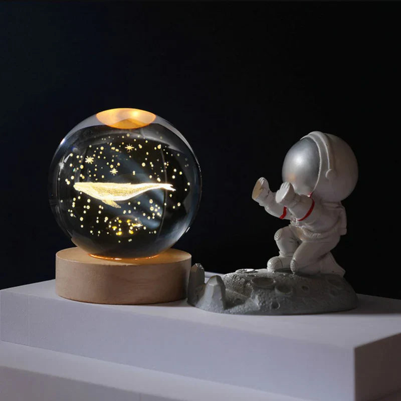 3D Crystal Ball Nightlight Decolamp Solar System Model Decor Science Astronomy Universe Cool Desk Present Space Gifts Decor,