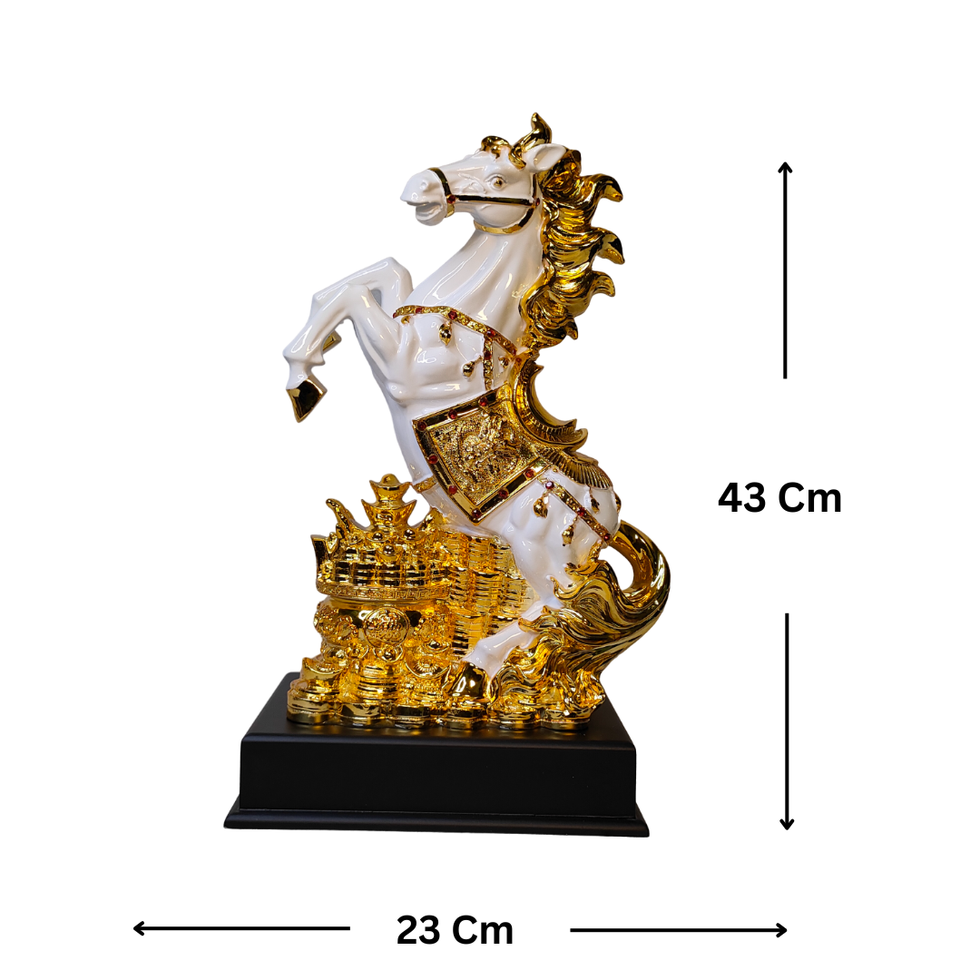 Regal Golden Horse Sculpture