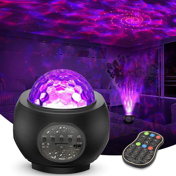 Starry Night Light Projector, LED Light Projector, Ocean Wave Projector with Remote Control, Bluetooth Speaker