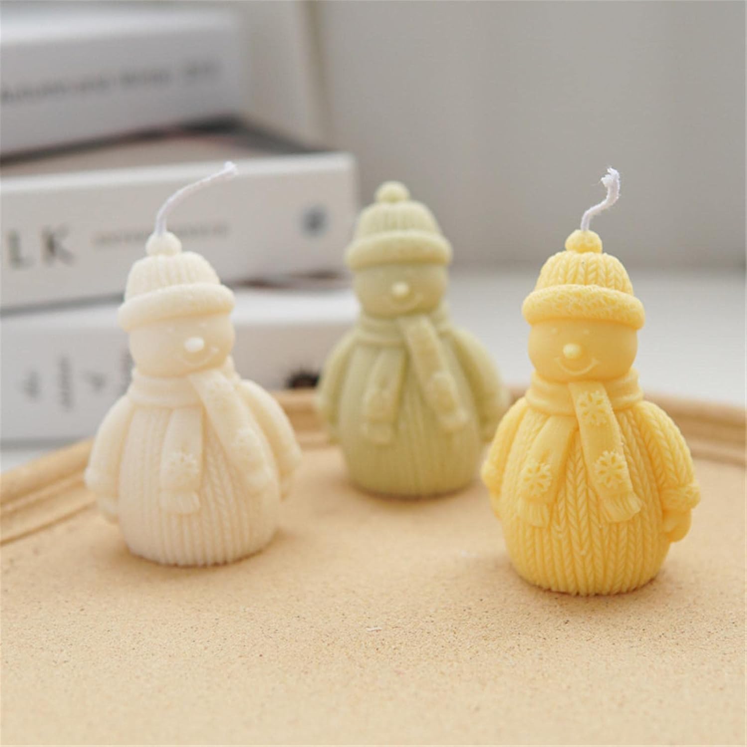 Snowman candle for christmas gifts -pack of 3