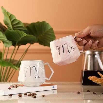 Mr. and Mrs. Ceramic Coffee Mugs Set