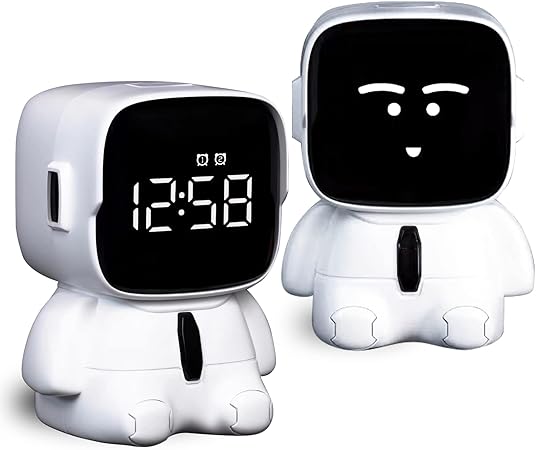 Astronaut Cute Emotions Digital Alarm Clock, Kids LED Electronic Clock Snooze Mode, Loud Volume Timer Clock For Children