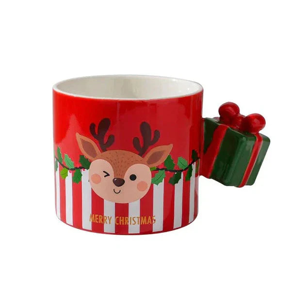 Christmas Themed Mug With Gift Box Handle - Assorted - Single Piece