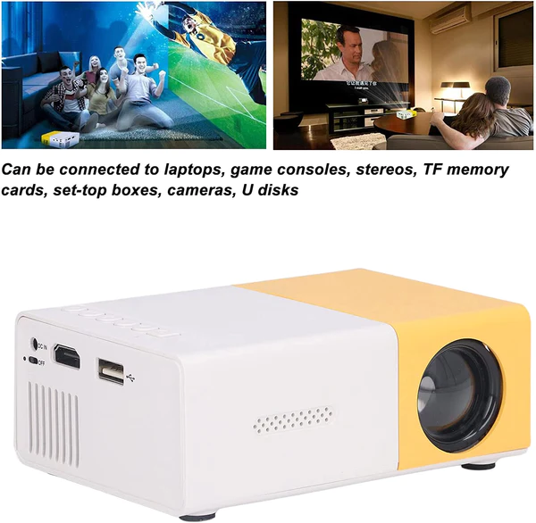 Mini Projector, Portable Projector, LED Projector with Remote Control, 1920 x1080P Video Projector with USB/HDMI/AV Interface Support