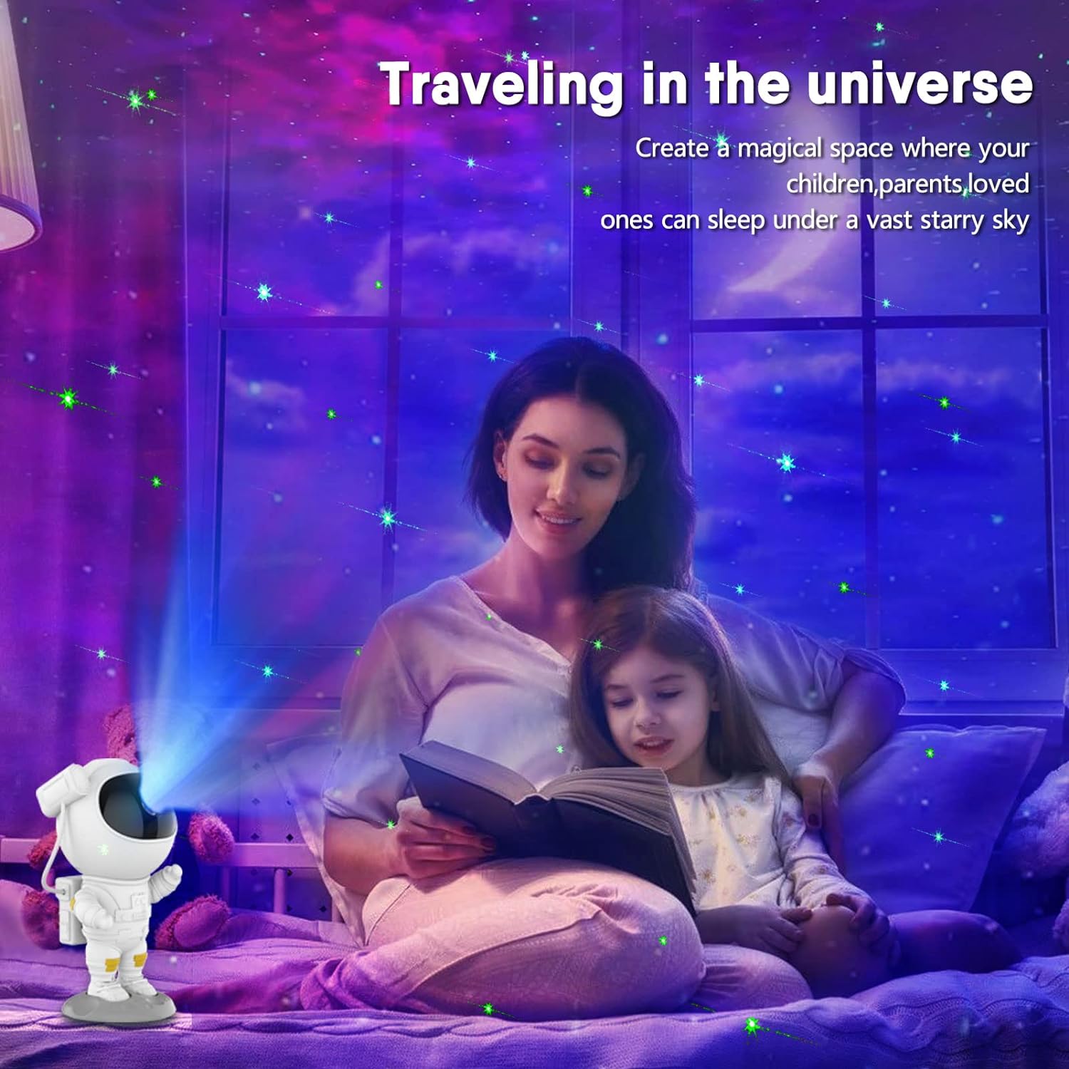 Starry Night Light Astronaut Projector Star Projector Galaxy Night Light - Astronaut Starry Nebula Ceiling LED Lamp, Gift for Kids or Adults, for Bedroom, for Christmas, Birthdays.