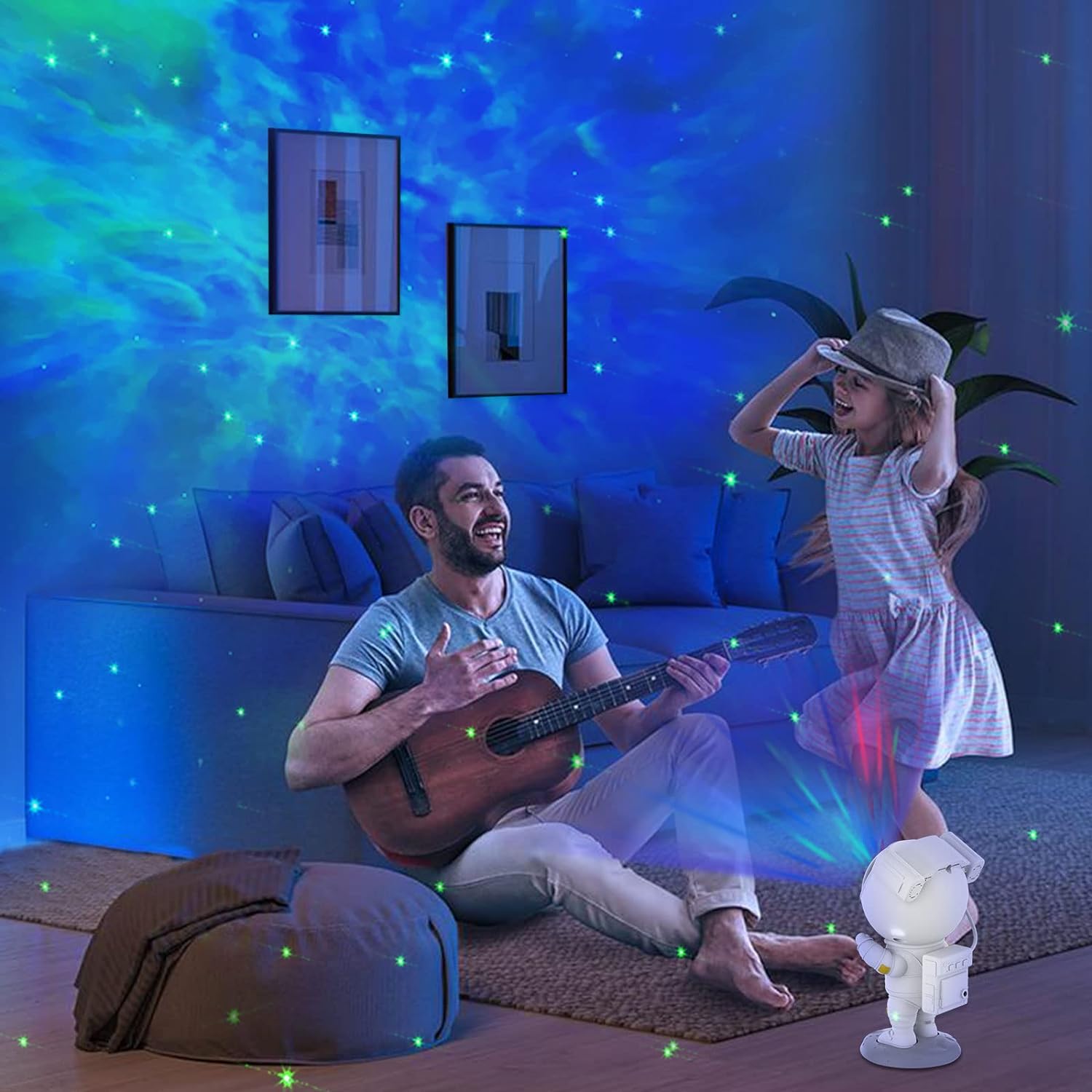 Starry Night Light Astronaut Projector Star Projector Galaxy Night Light - Astronaut Starry Nebula Ceiling LED Lamp, Gift for Kids or Adults, for Bedroom, for Christmas, Birthdays.