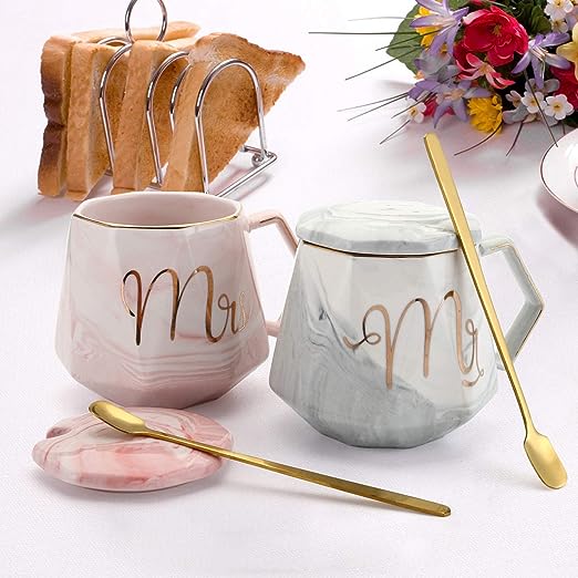 Mr. and Mrs. Ceramic Coffee Mugs Set