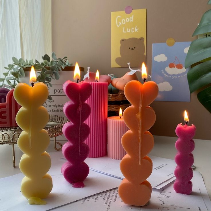 Heart shape pillar candle ( PACK OF 3 )