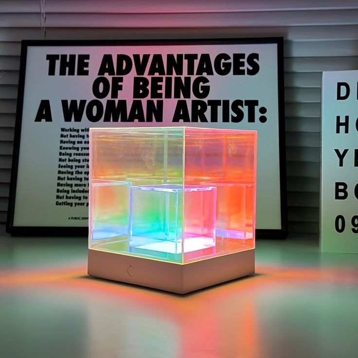 3D Art Cube Acrylic lamp, Decorative Table Lamp, 3 Colour Changing Stepless Dimming Touch Lamp