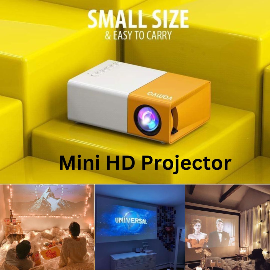 Mini Projector, Portable Projector, LED Projector with Remote Control, 1920 x1080P Video Projector with USB/HDMI/AV Interface Support