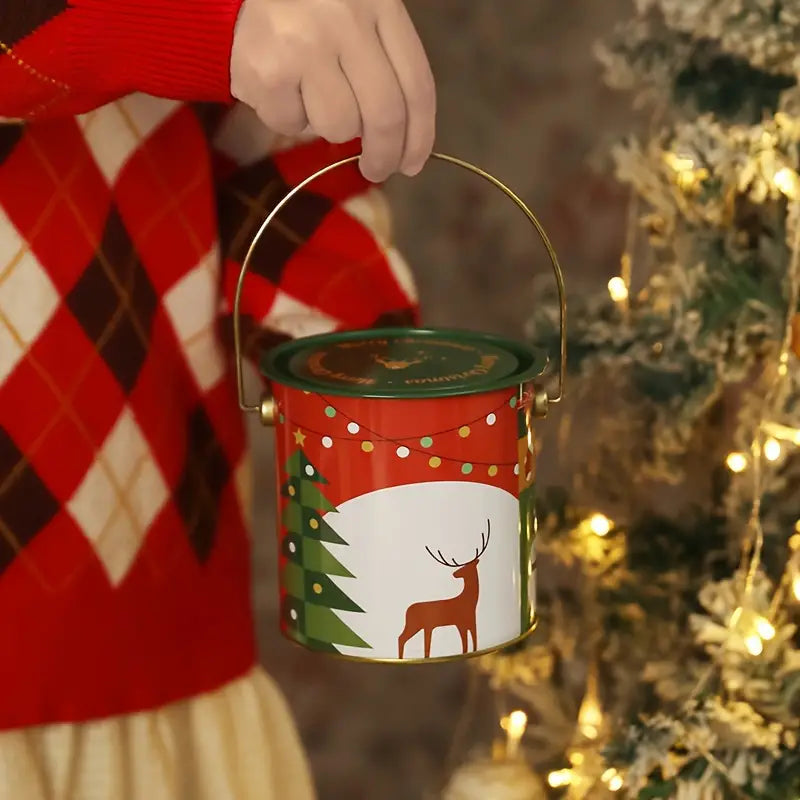 Santa Claus Christmas Candy Round Box