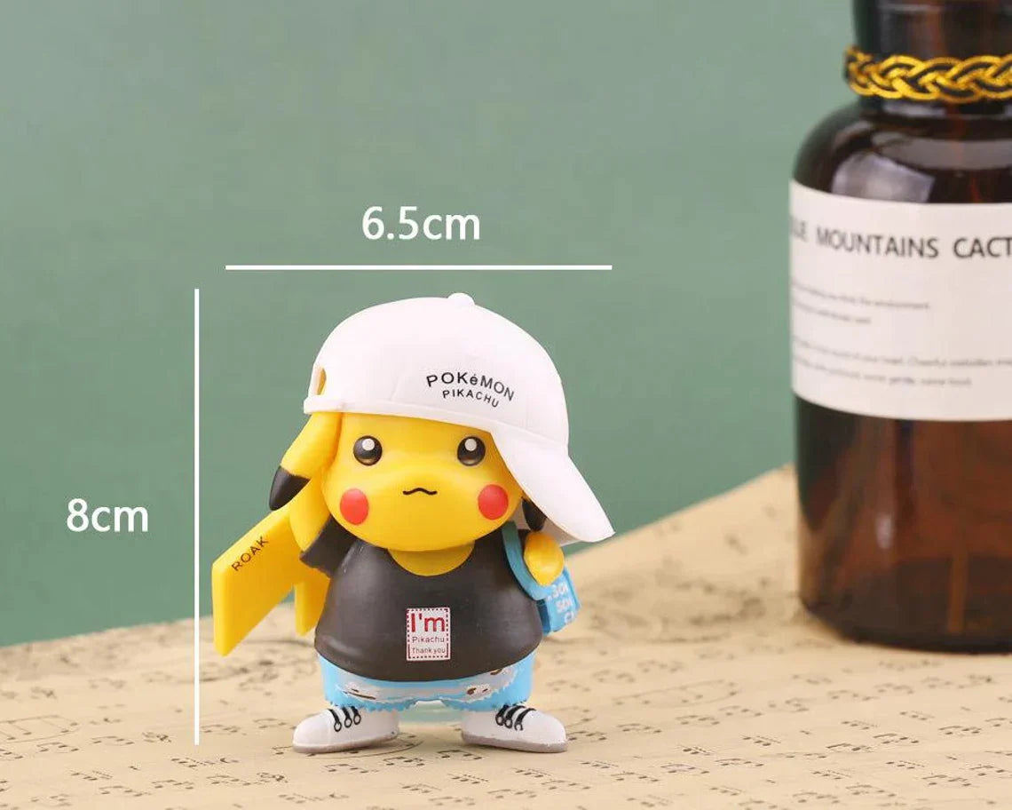 8cm / 3 inch Cute Pikachu Cosplay Trendy Fashion Figure Cute Anime Figurine 3D Gift