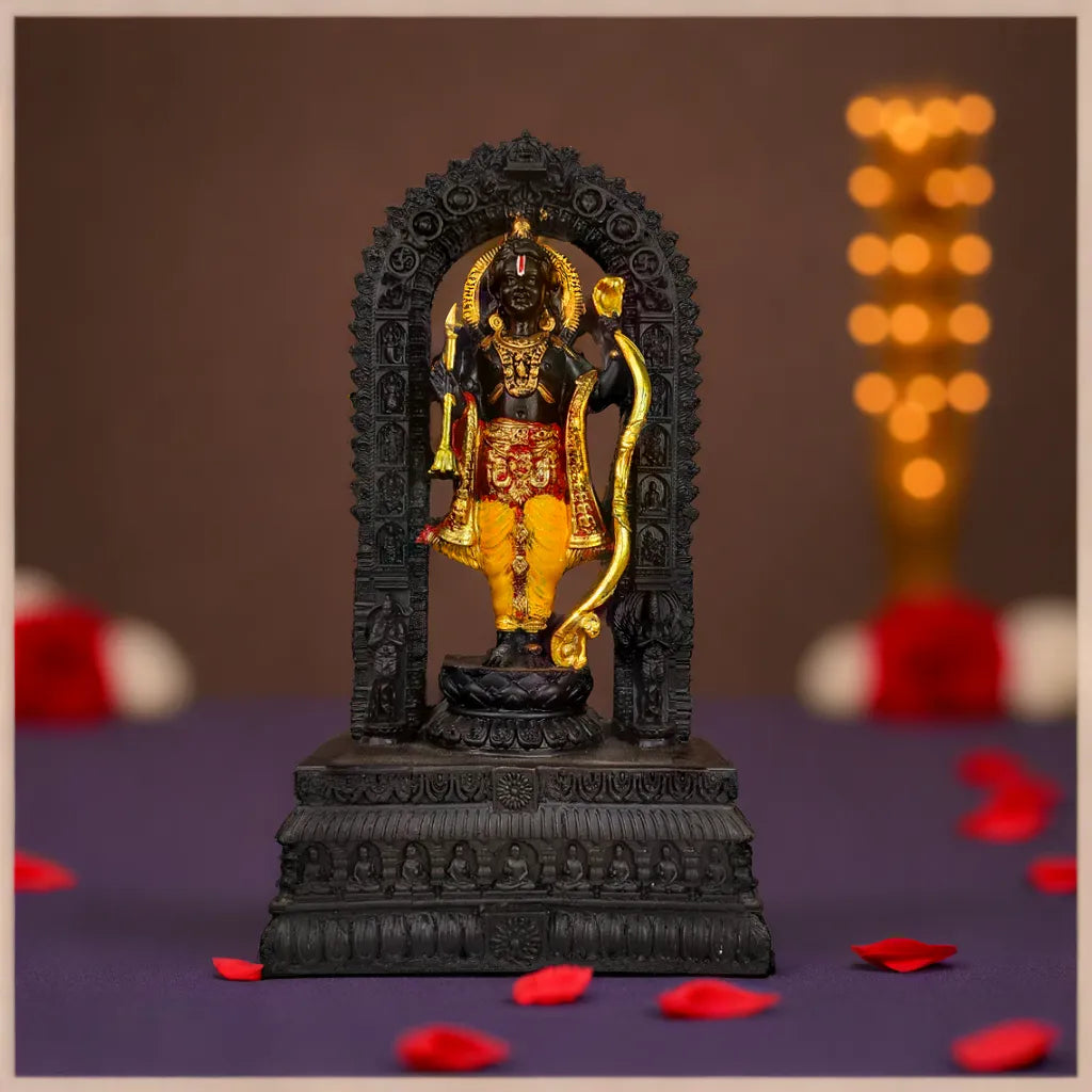 Hindu God Ram Ji murti Colored Dress ayodhya Resin Handmade sculpture