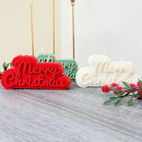 Merry Christmas Candle - Xmas Decoration Candles - Letter Candle ( PACK OF 3 )